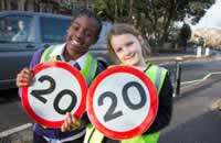 Children supporting the 20mph rollout