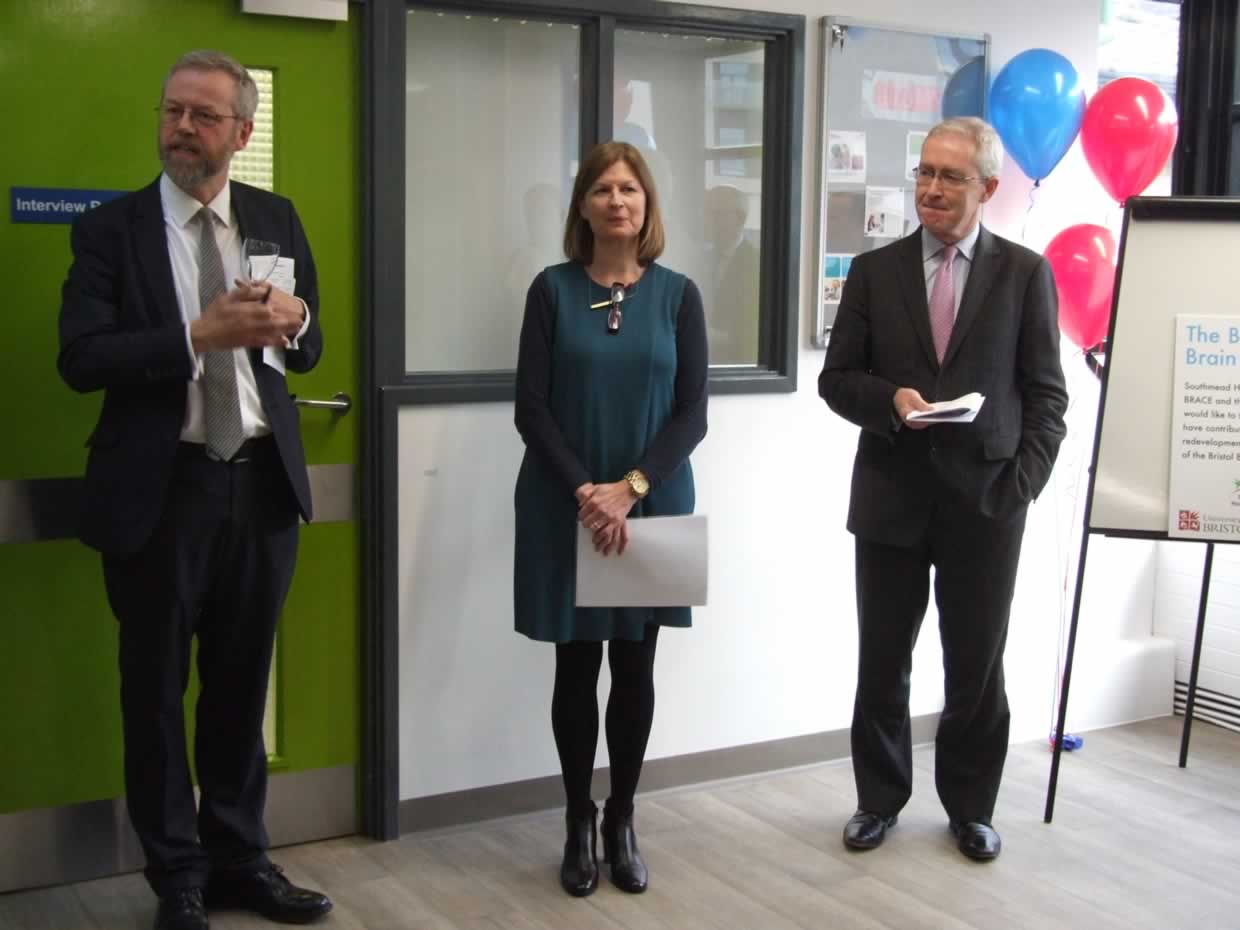 Professor Neil Scolding, Andrea Young and Professor Hugh Brady at the Brain Centre launch