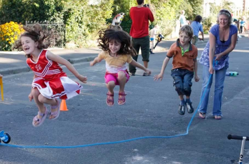 Children playing in the street