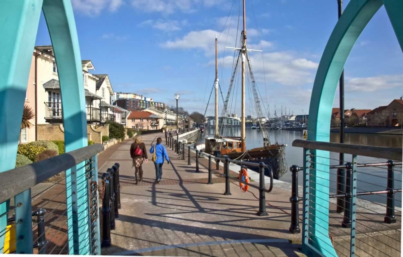 Walking to work in central Bristol